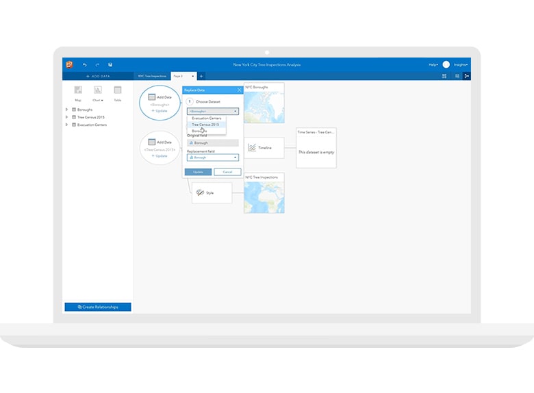 Insights for ArcGIS intelligently records your analysis workflow